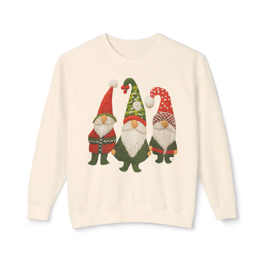 Christmas Gnome Sweatshirt — Cute Holiday Trio Crewneck