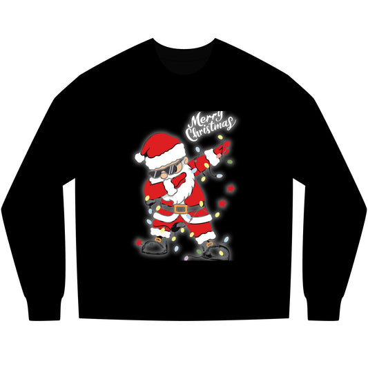Dabbing Santa Long Sleeve Tee Pajamas- Unisex Wear/Couples Outfit